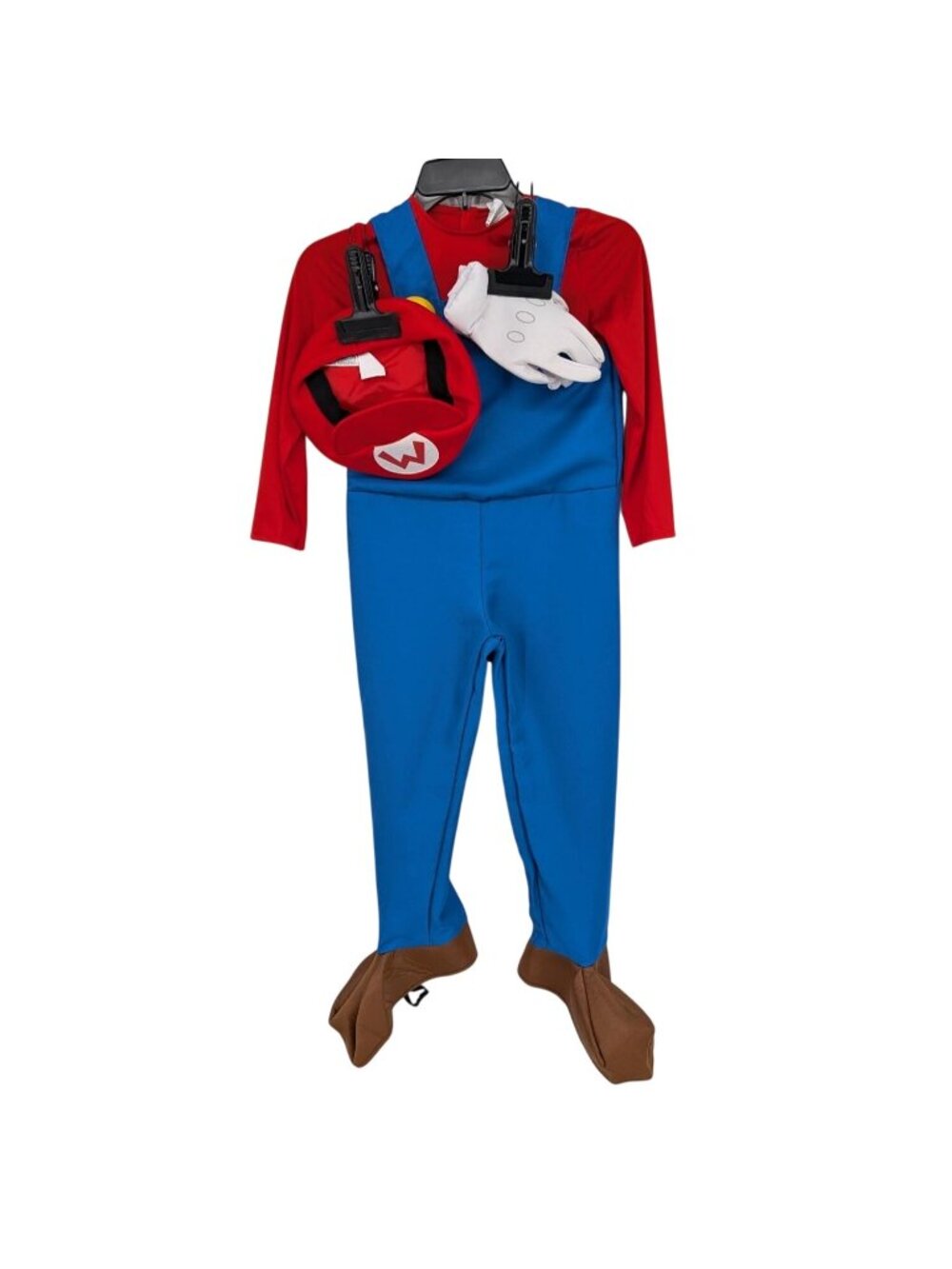 Nintendo Super Mario Kids Costume Jumpsuit Hat Glover Foot Cover Disguise Small